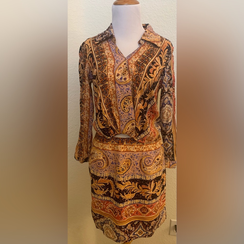 Rachel Zoe Paisley Skirt and Blouse set - Picture 1 of 4